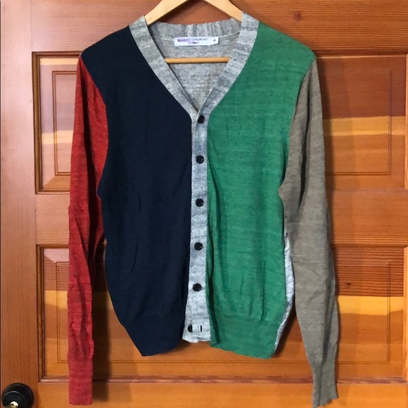 New Opening Ceremony cotton colorblock oversized boxy slouch grandpa cardigan